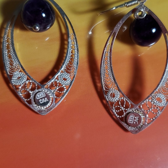 Sterling Silver Drop Earrings - Picture 4 of 4